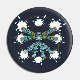 Go Robo Now Sunder Crux Vitruvian Man Pin