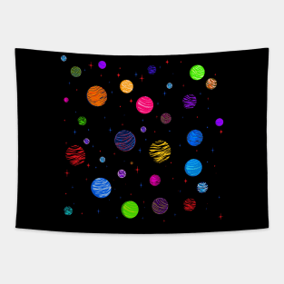 Planets Pattern Tapestry