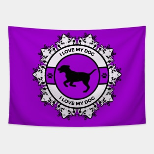 Purple/Violet I Love My Dog Tapestry