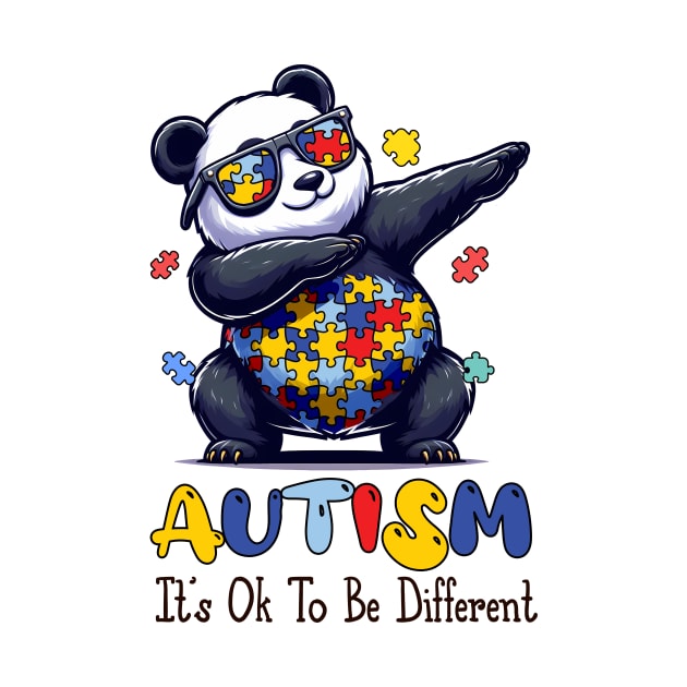 Panda Autism Awareness Flag, Autism Awareness Month by Neldy