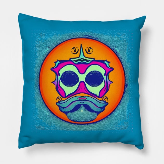 Primal Visage Pillow by Elliot Bold