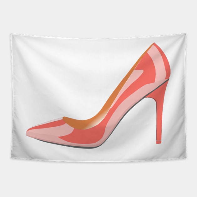 High Shoe in Living Coral Tapestry by DavidASmith