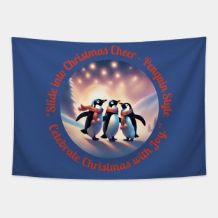 "Penguin Pals Parade: A Chilly Christmas Bash!" Tapestry