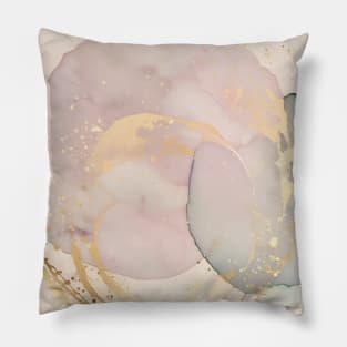 Pink and Gold Marble Effect Pillow