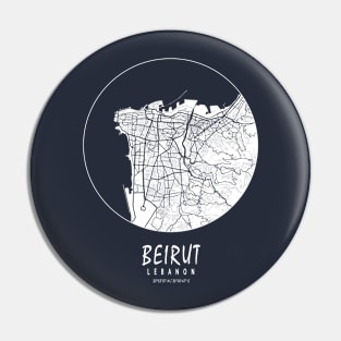 Beirut, Lebanon City Map - Full Moon Pin