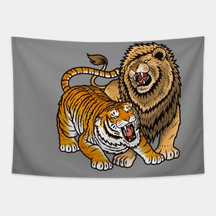 TIGER VS LION Tapestry