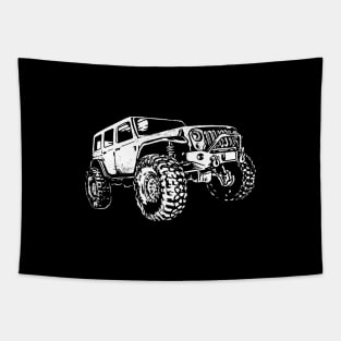 A Realistic Art Of Off Road Vehicle Used For Traveling Tapestry