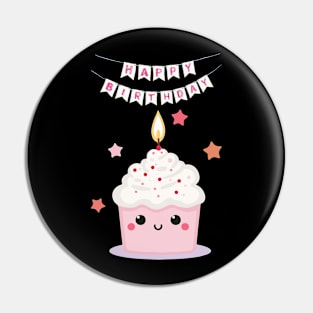 Happy Birthday Cupcake Pin