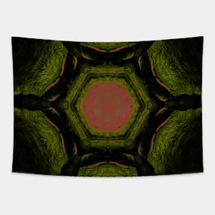 Fantasy Majestic Pink and Green Kaleidoscope Pattern Tapestry