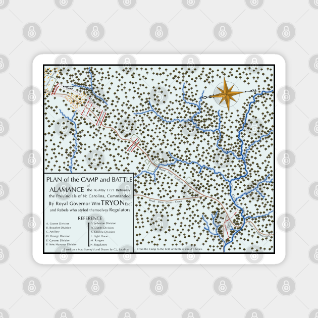 Battle of Alamance Map V.2 Regulators TeePublic