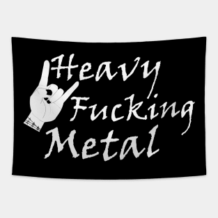 Heavy fucking metal and rock hand Tapestry
