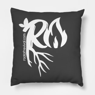 Root of Revival logo in white! Pillow