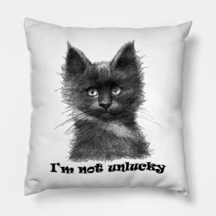 I'm Not Unlucky - Black Kitten sk0135 Pillow