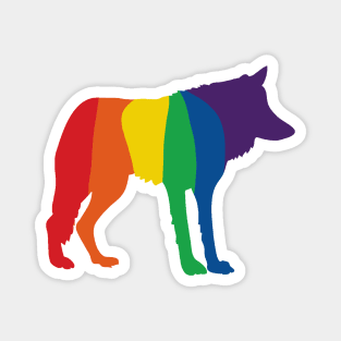 Rainbow Wolf Magnet