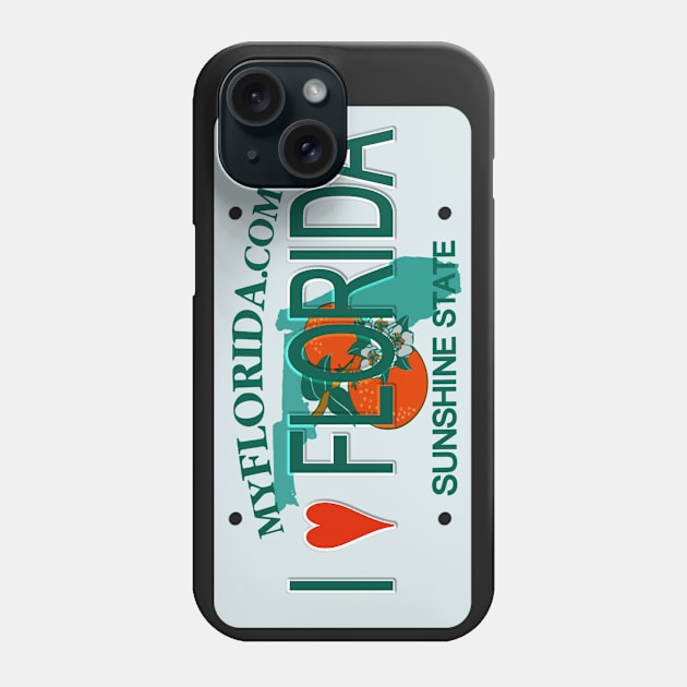 I Love Florida License Plate Phone Case by Mel's Designs