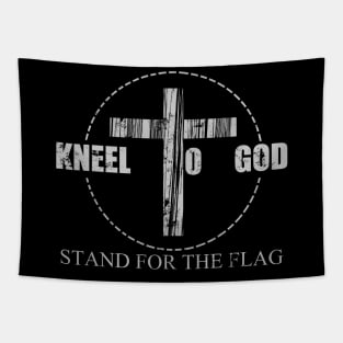 i kneel to god and stand for the flag vintage distressed  god love for christians Tapestry