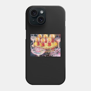 Birthday Cake with six candles Phone Case