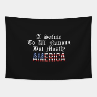 A Salute to All Nations But Mostly AMERICA! Vintage Tapestry