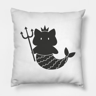 Aquarius Cat Zodiac Sign (Black and White) Pillow