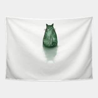 Wise Green Loaf Cat Tapestry