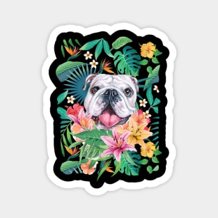 Tropical White English British Bulldog 2 Magnet