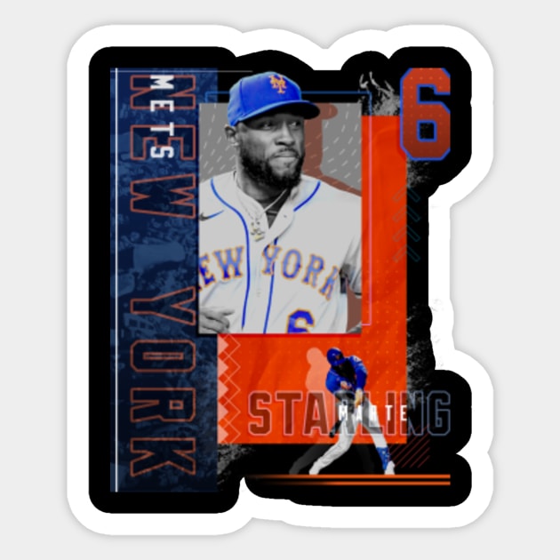 Starling Marte Baseball Paper Poster Mets 2 - Starling Marte - Sticker