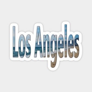 Los Angeles -  California Dreaming Word Art with the beach ocean and sand Magnet