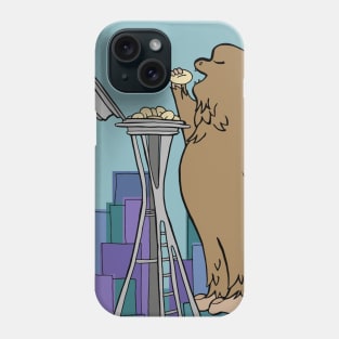 Bigfoot Eats Donuts From The Space Needle Phone Case