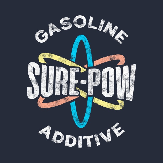 Sure-Pow Gasoline Additive (Logo Only - Dark Blue Worn) by jepegdesign