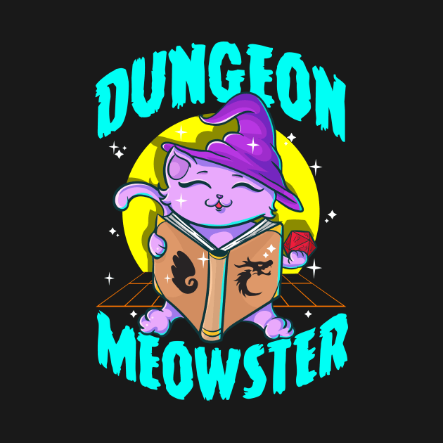 Cute & Funny Dungeon Meowster Gamer Cat Pun by theperfectpresents