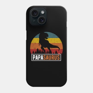 PapaSaurus Dad T-Rex Dinosaur Retro Father Phone Case