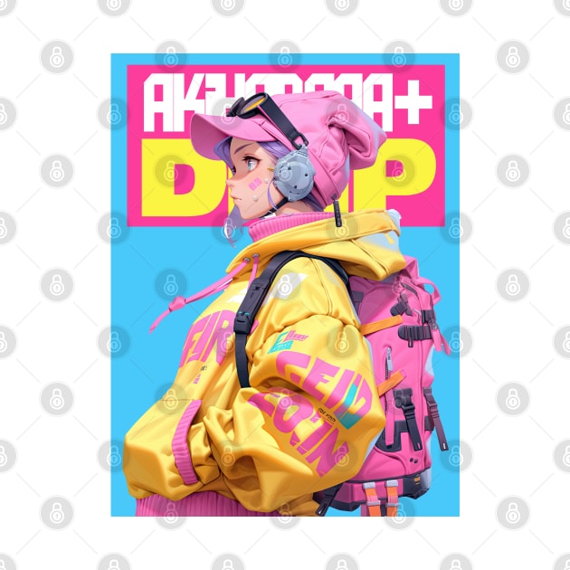 AKIBA DRIP - 🩵🟡🩷「 ✦ BACKPACK GIRL✦ 」🩵🟡🩷 ANIME MANGA NEWERA ART by Akiba Drip