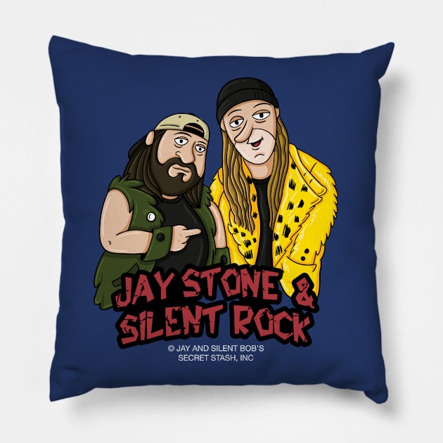 Jay Stone & Silent Rock Pillow by Moe Tees