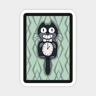 creepy cat clock Magnet