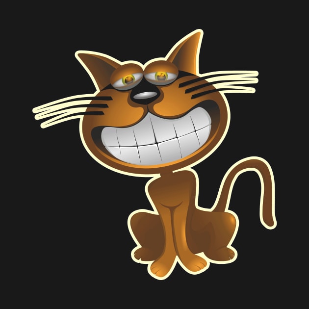 Funny Brown Cat Grinning by vanityvibes