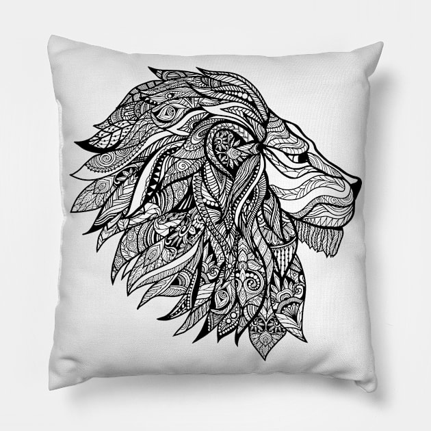 Lion Head Pillow by MeksFashion