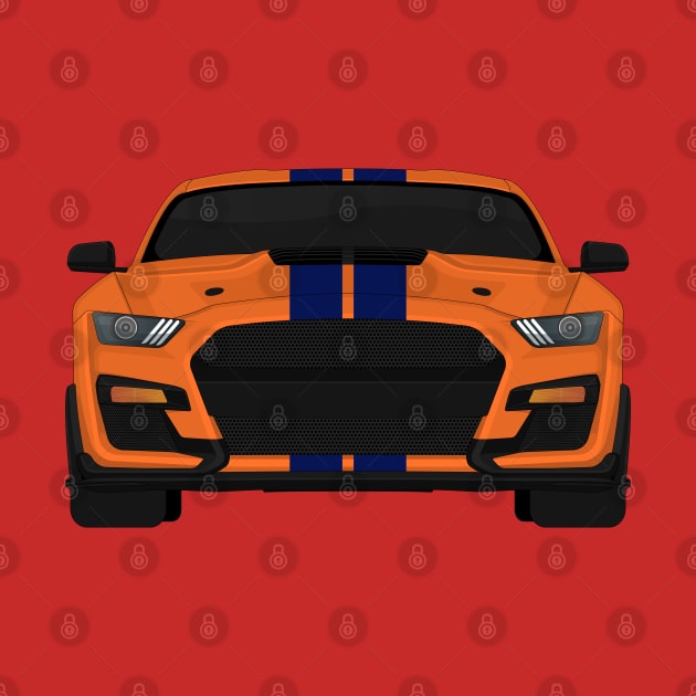 Shelby GT500 2020 Twister-Orange + Kona-Blue Stripes by VENZ0LIC