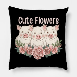 Pig Flower Pillow