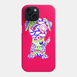 dog in tattoo pattern in ecopop tribal art Phone Case