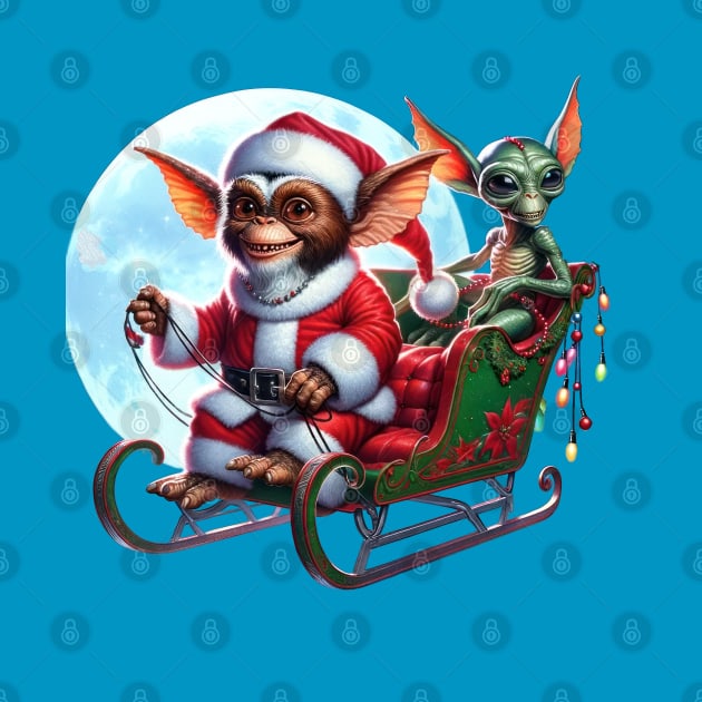 Christmas Gremlin and Alien by TooplesArt