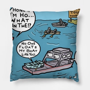 Barge In On A Ferry Pillow