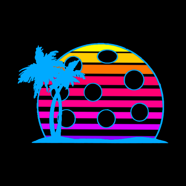 Pickleball Retro Wave Sun Vintage 80s Style by LefTEE Designs