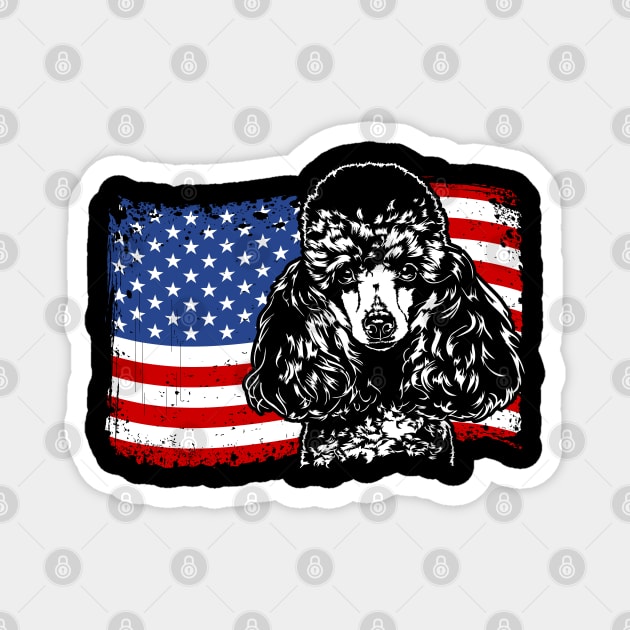 Proud Miniature Poodle American Flag patriotic dog Magnet by wilsigns