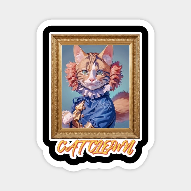 Cat Clown,Cat Joker,Cat Miaw Lover Magnet by LycheeDesign