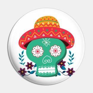 Mexican Sugar Skull Pin