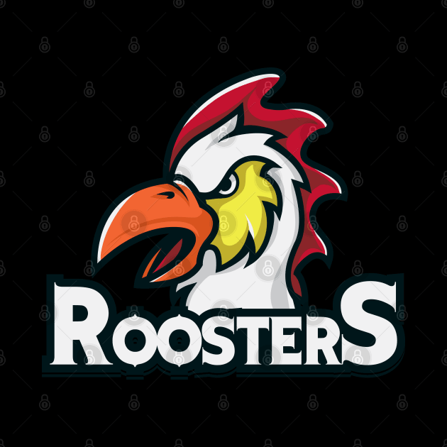 Rooster sports mascot by peace and love