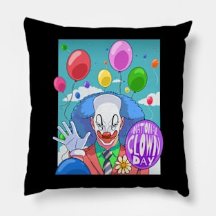 National Clown Day Funny Carnival Balloons Joke Pillow