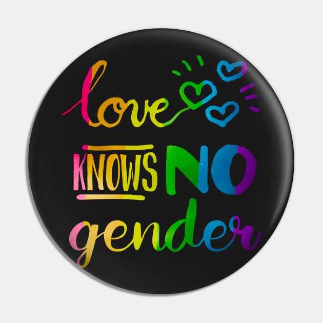 Love Knows No Gender LGBT Pride Pin by ProudToBeHomo