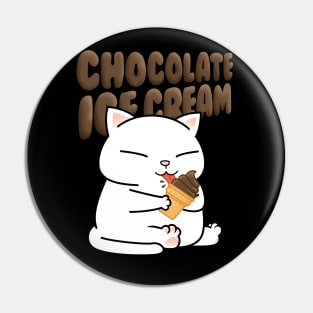 Chubby Cat Chocolate Ice Cream Pin