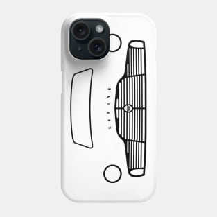 Ford Zephyr Mk II classic car outline graphic (black) Phone Case